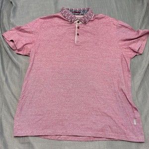 Ted Baker Button Up Shirt Short  sleeve Mens Size 6  Pink